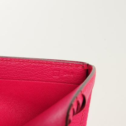 Hermes Chevre Mysore Tri Fold Bearn Wallet Rose Shocking 7 of 7