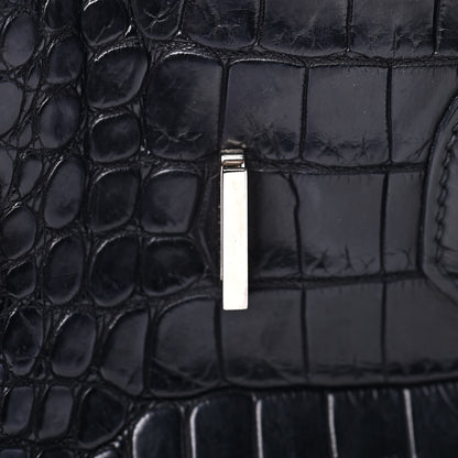 Hermes Matte Porosus Crocodile Birkin 35 Black 24 of 31