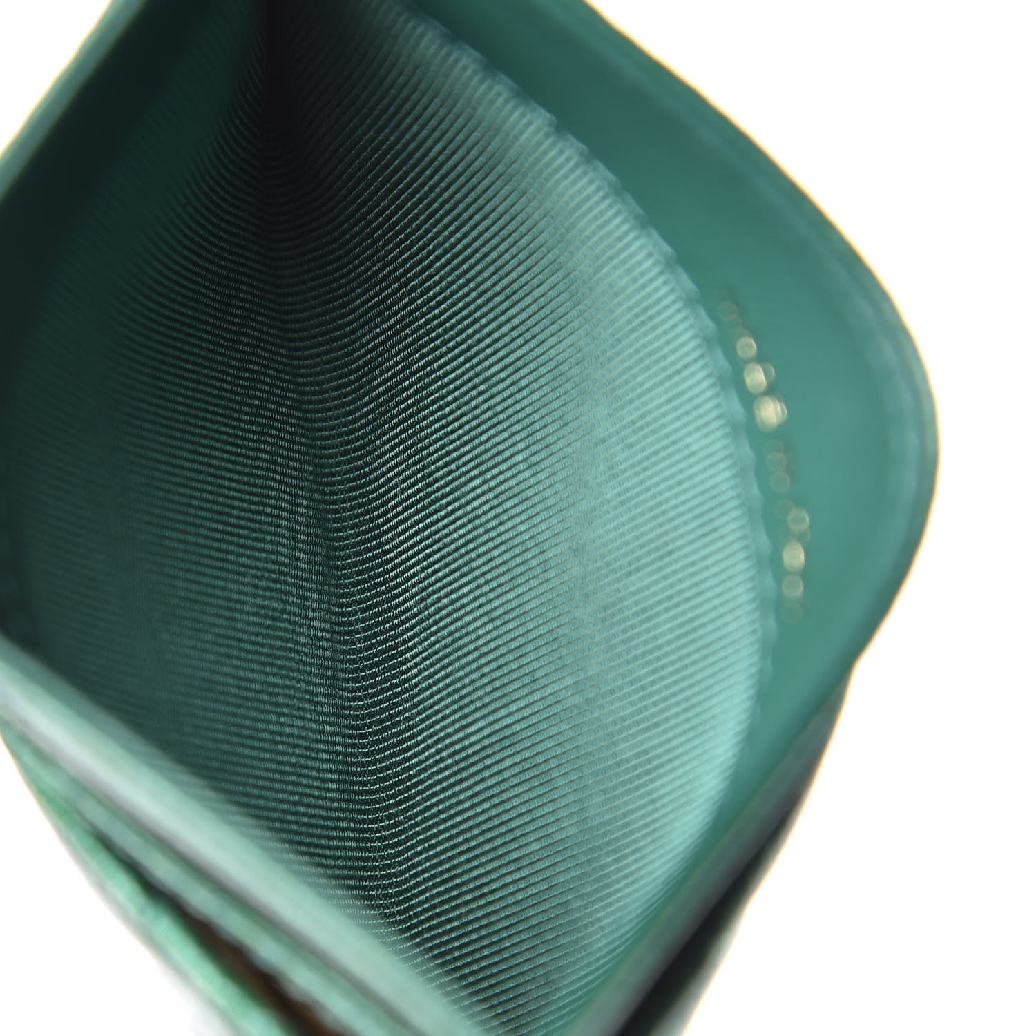 Chanel Metallic Caviar Quilted Card Holder Green 5 of 9