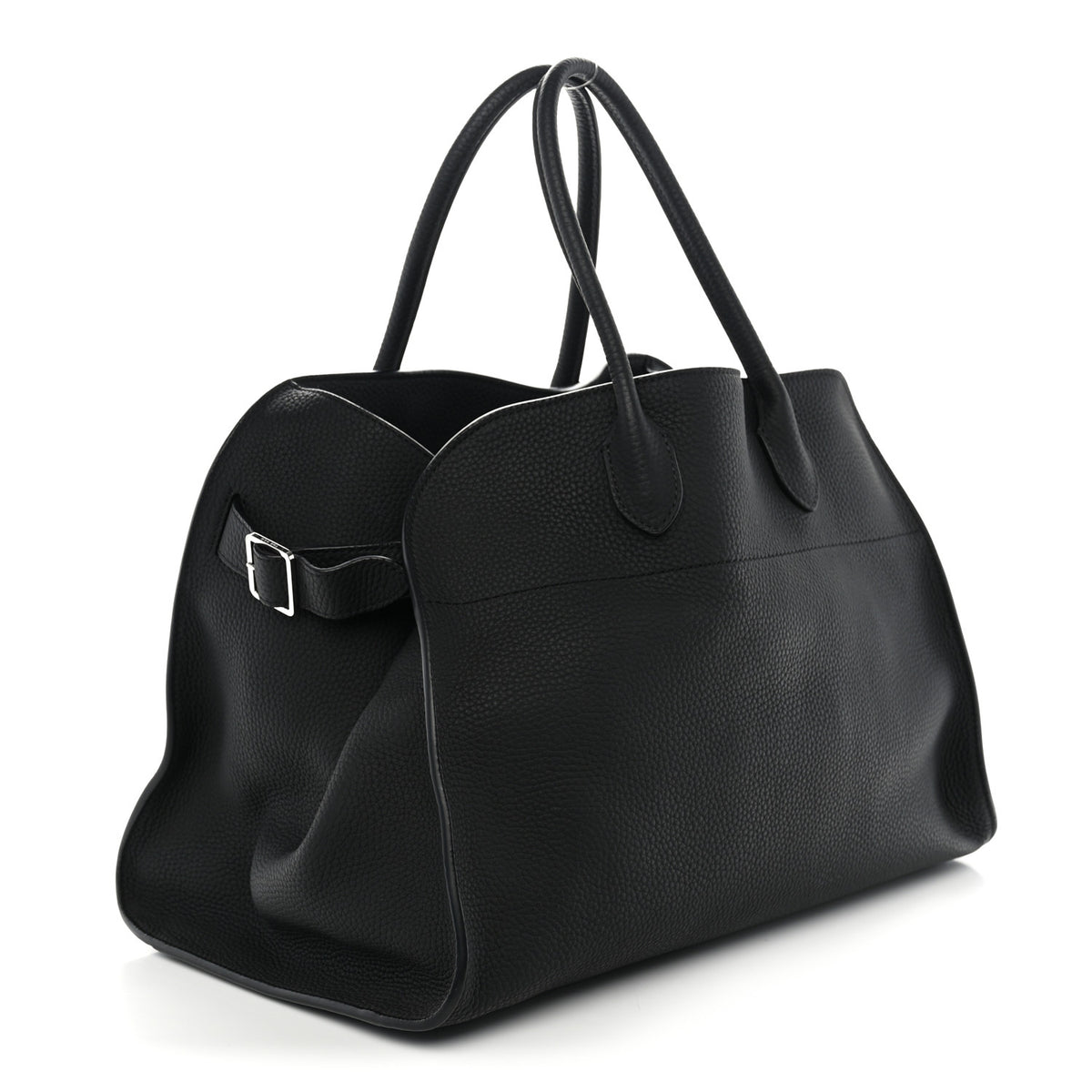 Matte Grained Calfskin Soft Margaux 15 Black