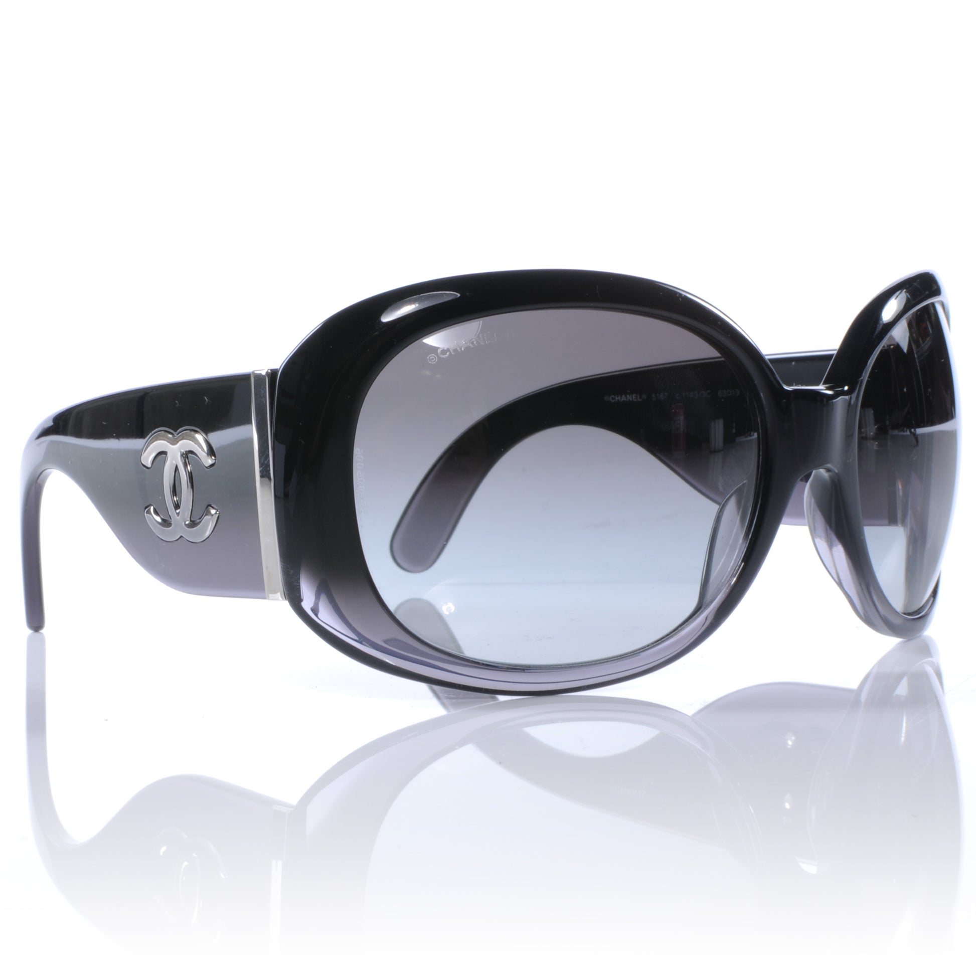 Chanel CC Logo Sunglasses Black 5167 1 of 5