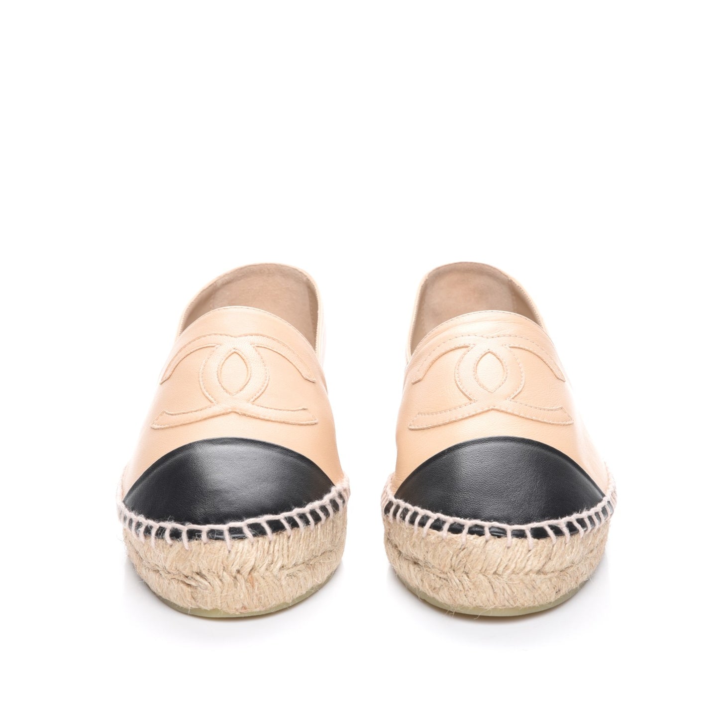 Lambskin CC Espadrilles 39 Beige Black