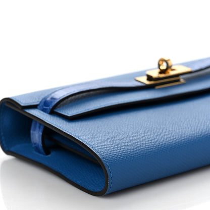 Hermes Epsom Shiny Alligator Touch Kelly Wallet To Go Mykonos Bleu Zellige 7 of 8
