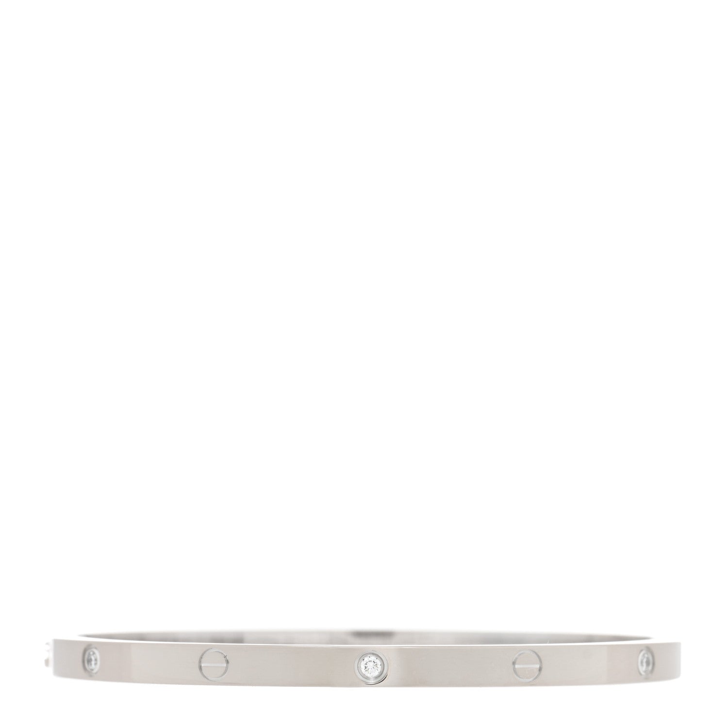 Cartier 18K White Gold 6 Diamond Small LOVE Bracelet 16 3 of 6