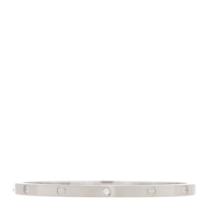 Cartier 18K White Gold 6 Diamond Small LOVE Bracelet 16 3 of 6
