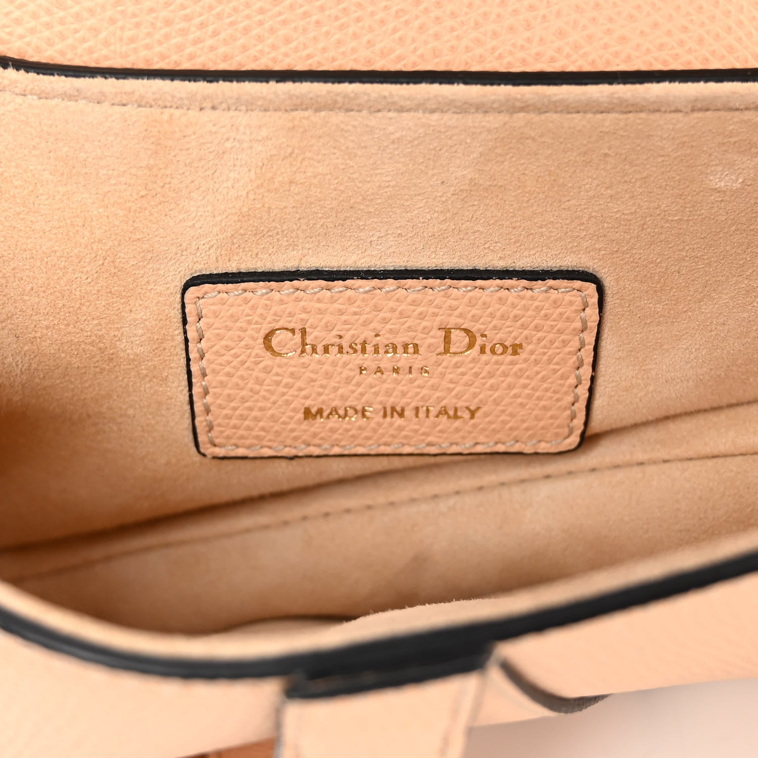 Christian Dior Grained Calfskin Mini Saddle Bag Beige 6 of 9