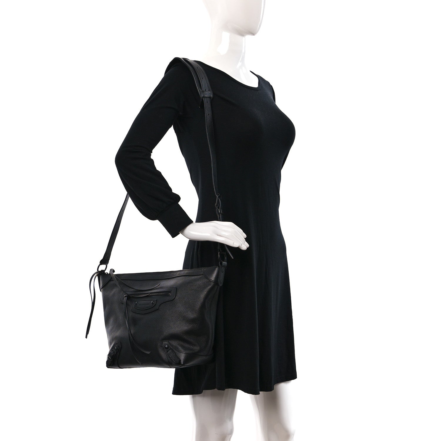 Balenciaga Grained Calfskin Black Hardware Small Neo Classic Hobo Black 3 of 11