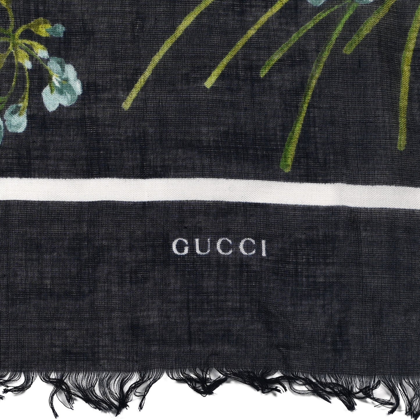 Modal Silk New Bloom Square Scarf Midnight Blue Sky Blue