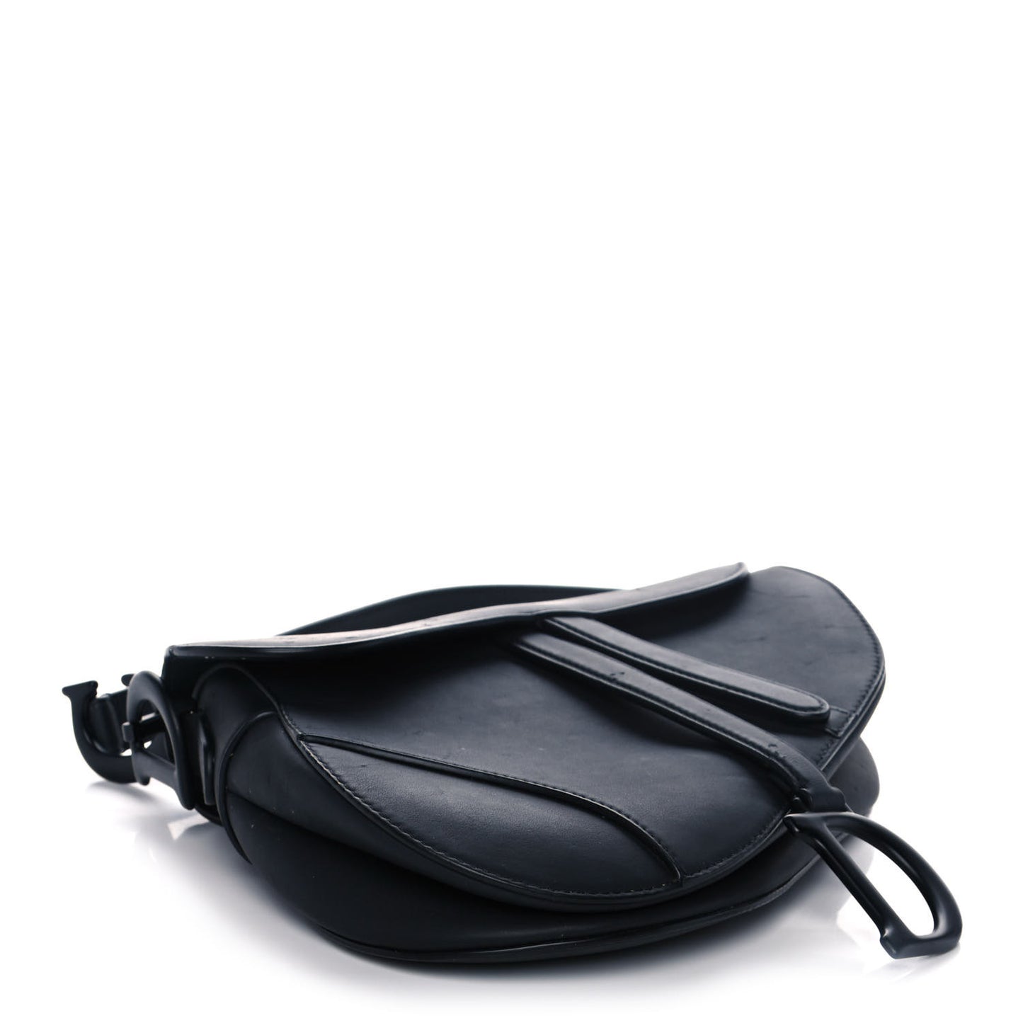 Ultra Matte Calfskin Saddle Bag Black