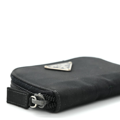 Prada Tessuto Nylon Compact Zip Around Coin Pouch Black 9 of 10