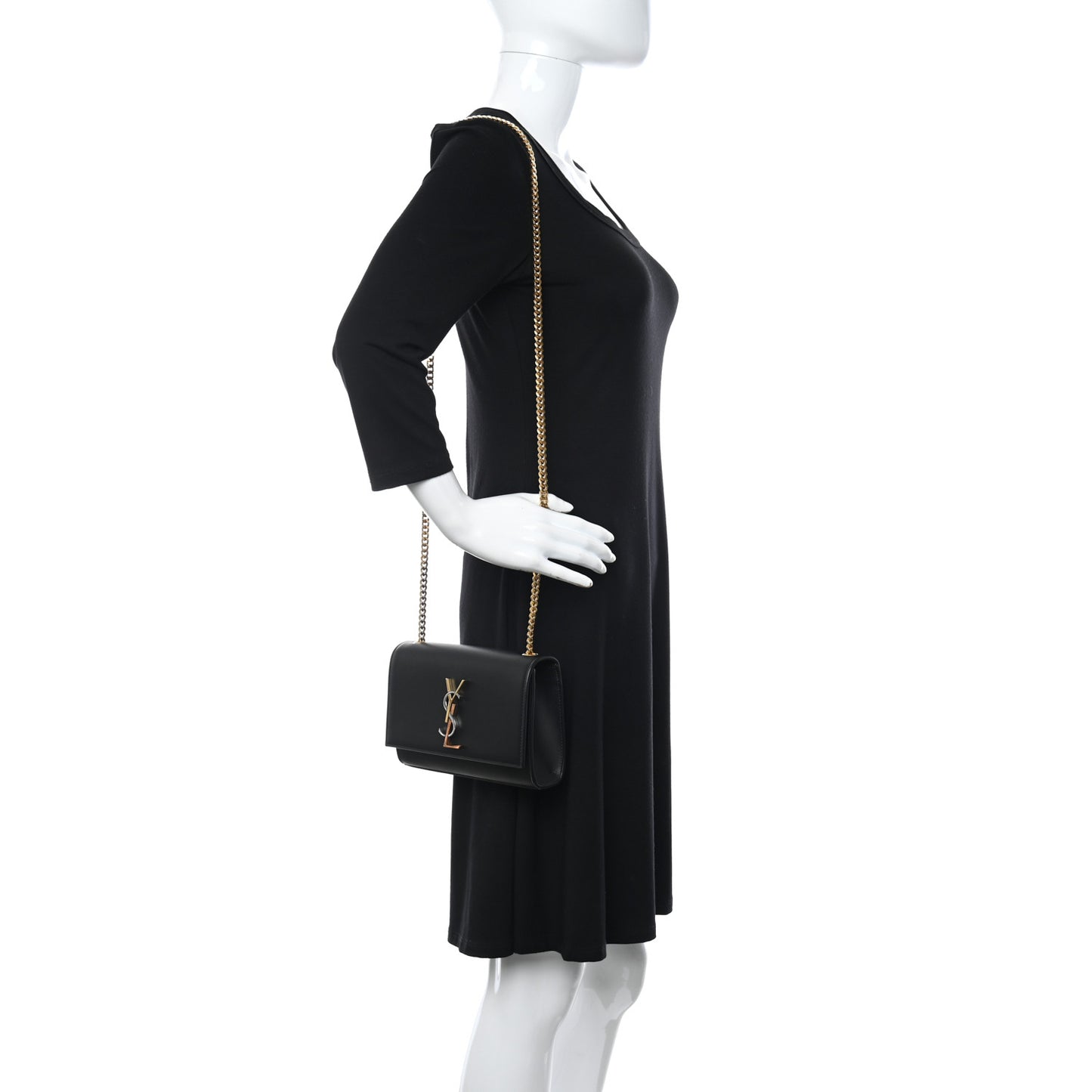 Calfskin Small Monogram Kate Satchel Black