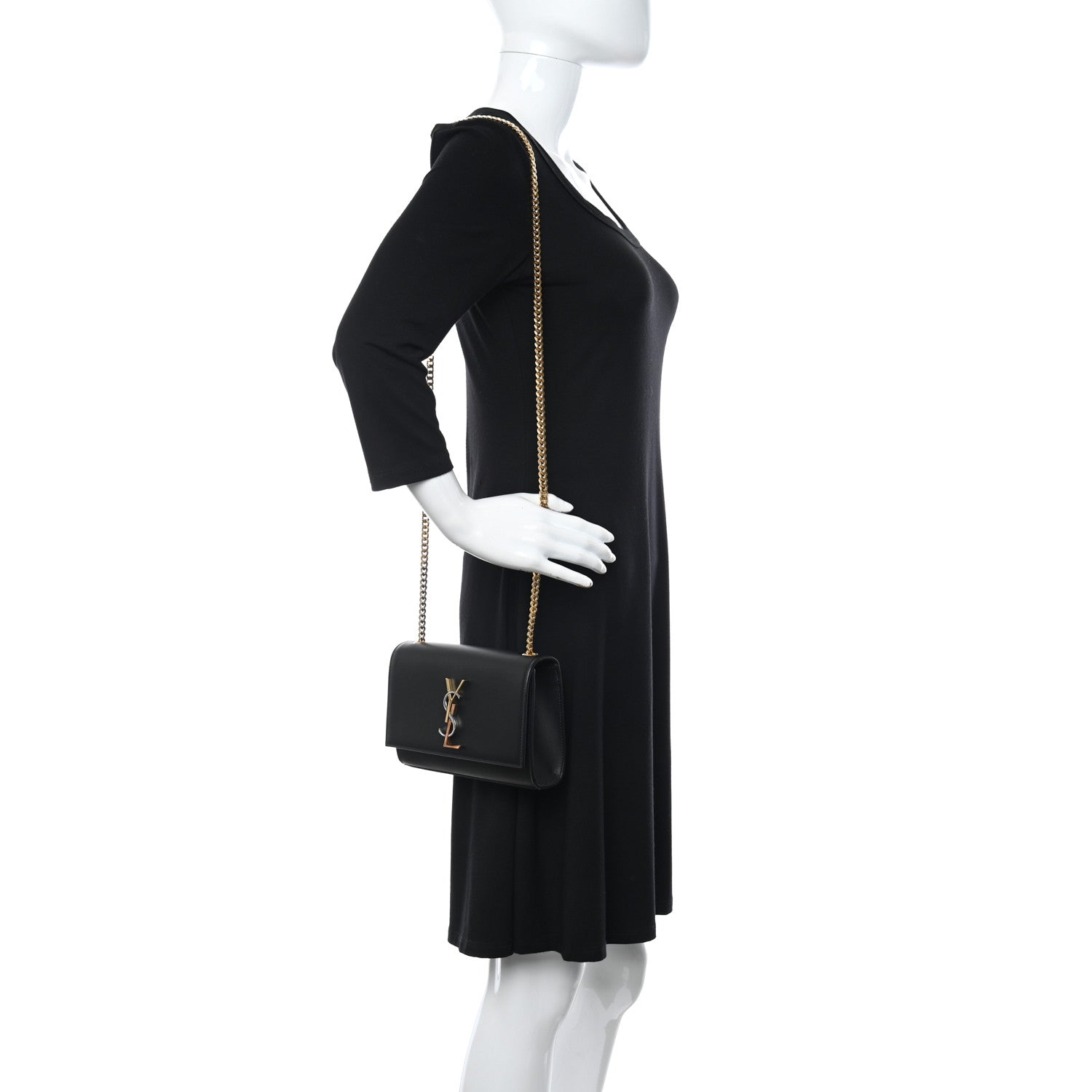 Saint Laurent Calfskin Small Monogram Kate Satchel Black 2 of 11