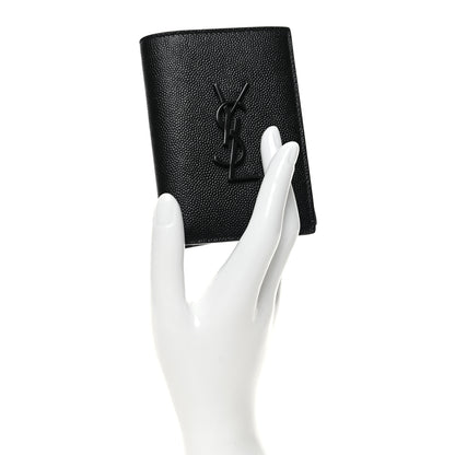 Saint Laurent Grain De Poudre Monogram Bi-Fold Wallet Black 2 of 8