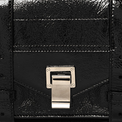 Proenza Schouler Crinkled Patent Calfskin Tiny PS1 Satchel Black 7 of 9