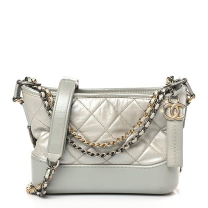 Chanel Metallic Aged Calfskin Quilted Small Gabrielle Hobo Silver 1 of 10