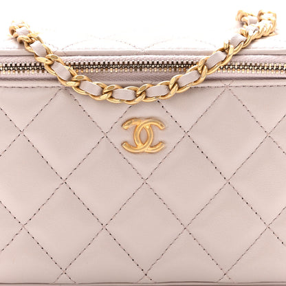 Chanel Lambskin Quilted Pearl Crush Small Vanity Case With Chain Light Purple 8 of 10