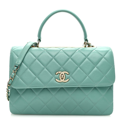 Chanel Lambskin Quilted Medium Trendy CC Flap Dual Handle Bag Light Green 1 of 10