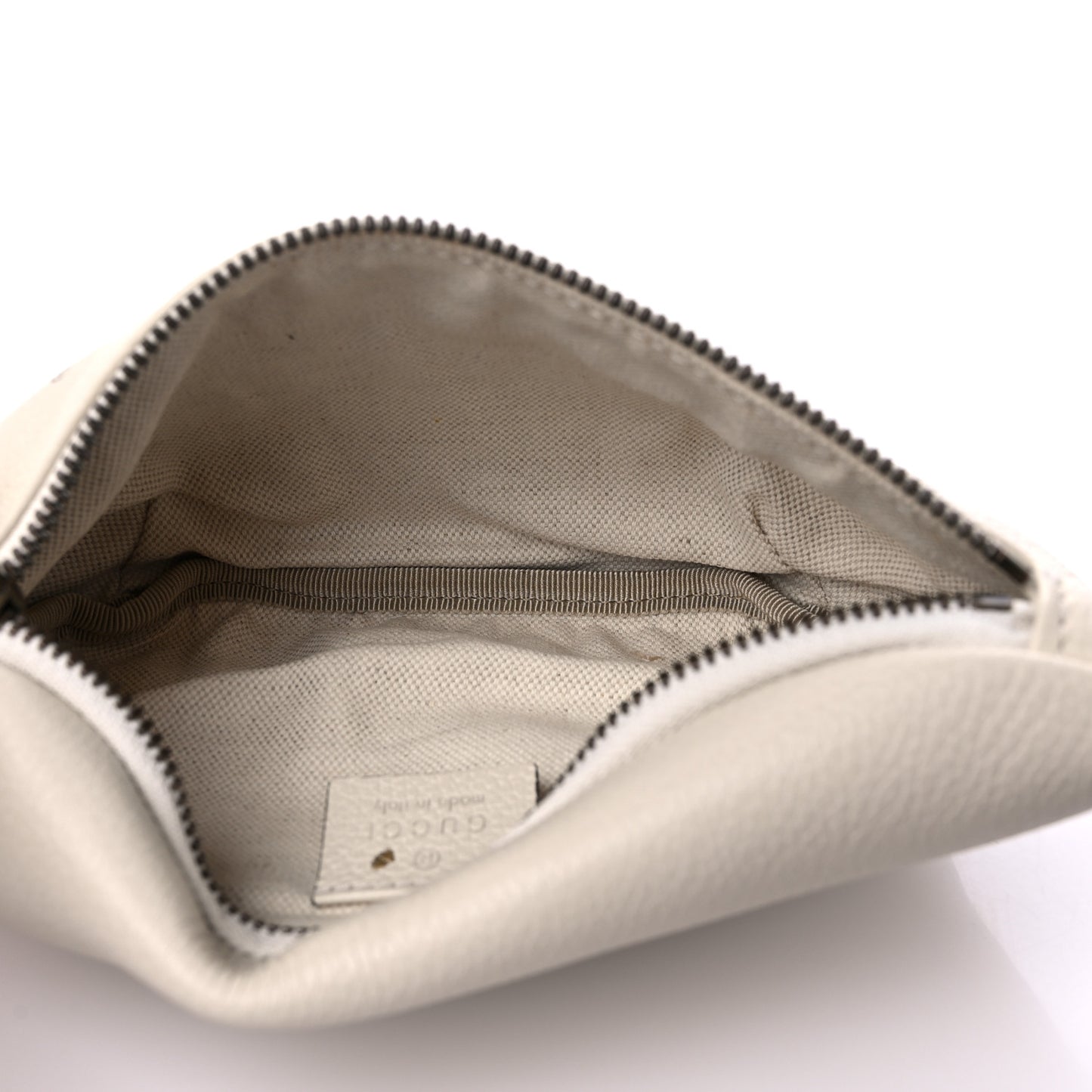 Grained Calfskin Small Logo Belt Bag White