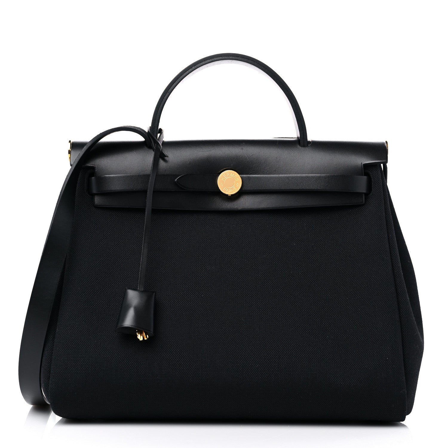 Hermes Military Toile Vache Hunter Herbag Zip PM 31 Black 3 of 11