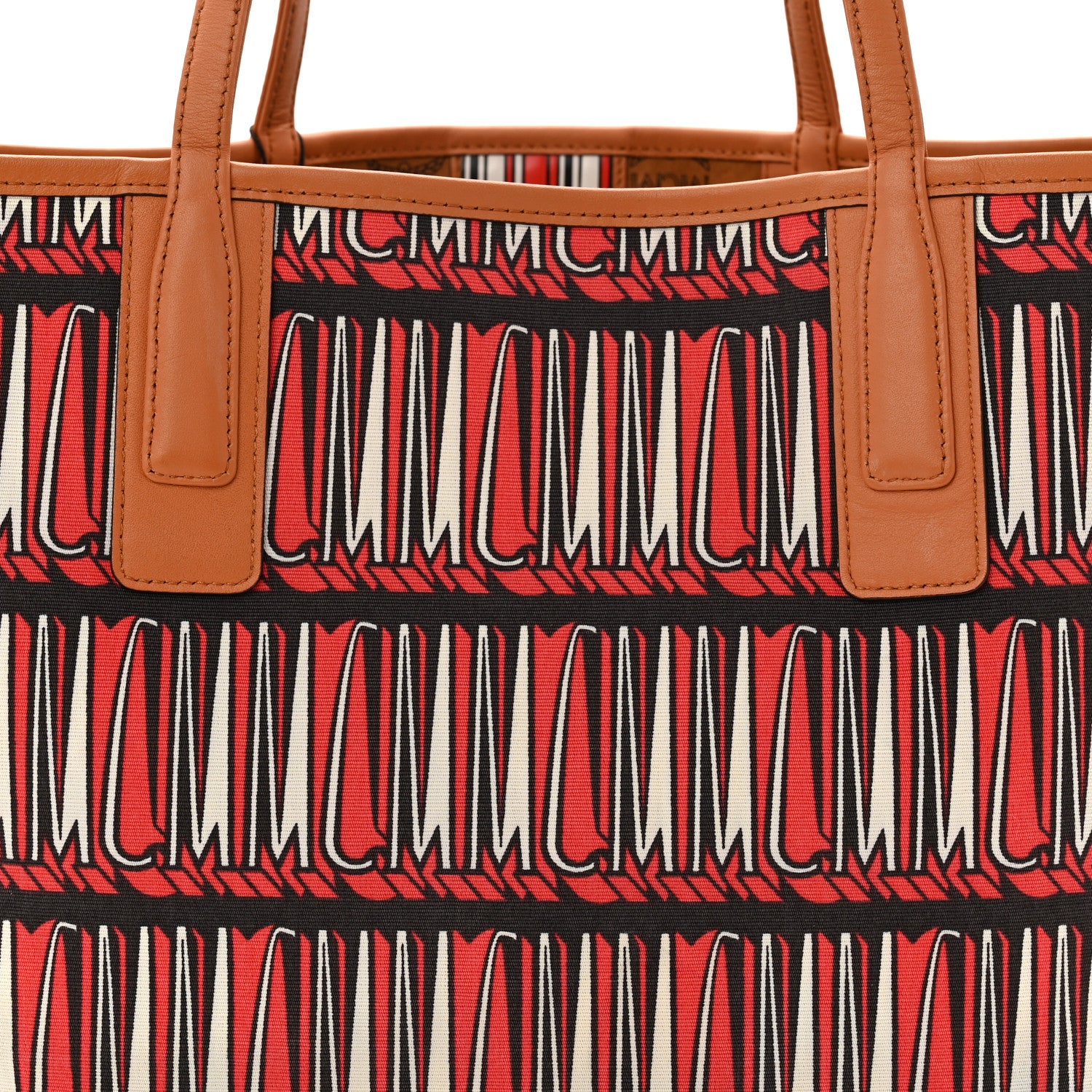 MCM Visetos Medium Liz Reversible Shopper Tote Cognac 11 of 15