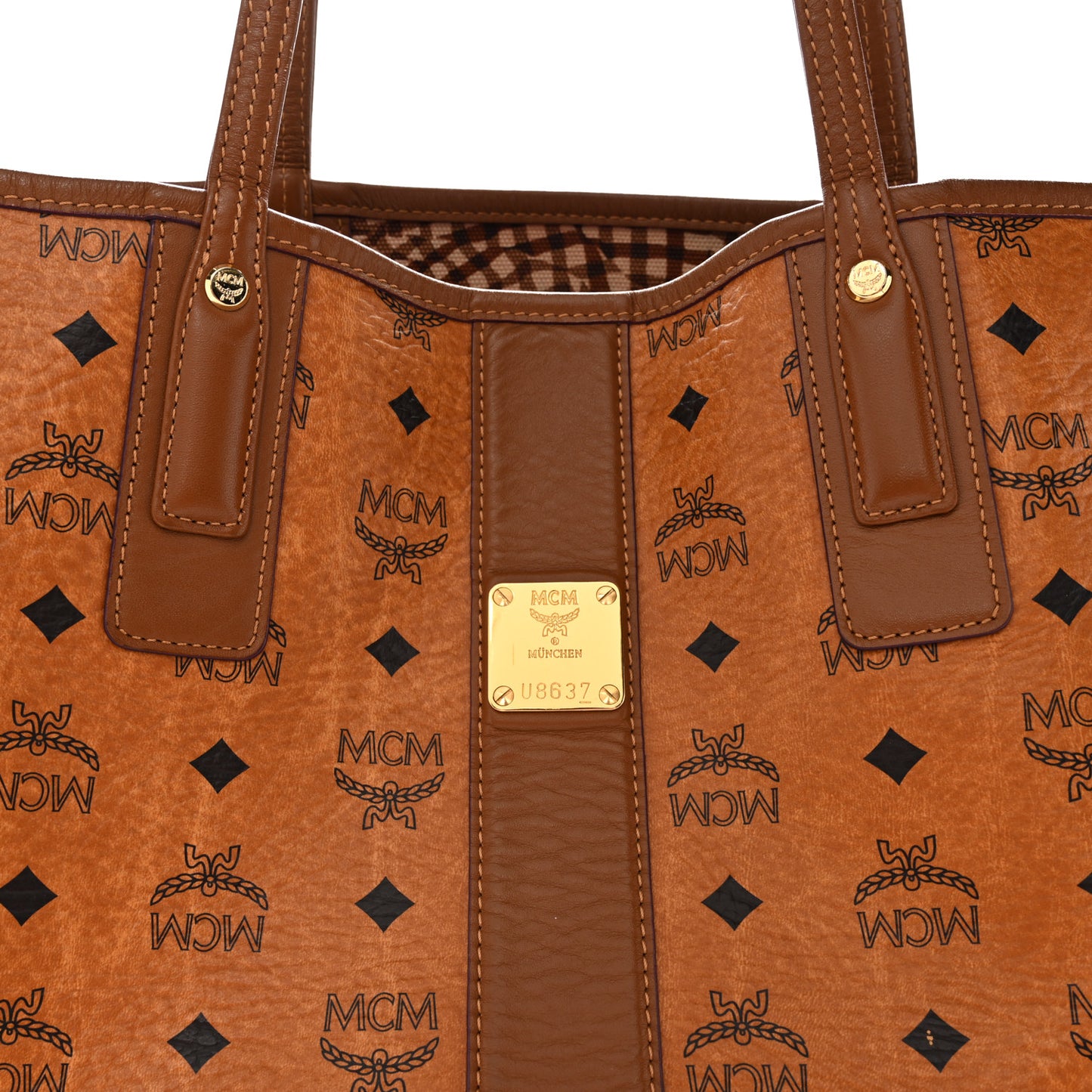 Visetos Medium Liz Reversible Shopper Tote Cognac