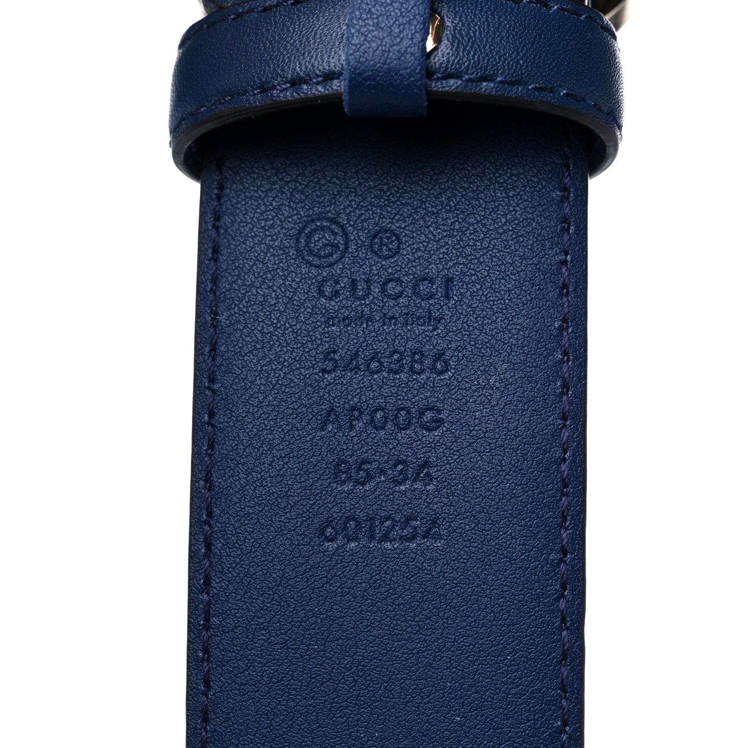 Gucci Moon Calfskin Interlocking G 37mm Belt 85 34 Cobalt Blue 3 of 8