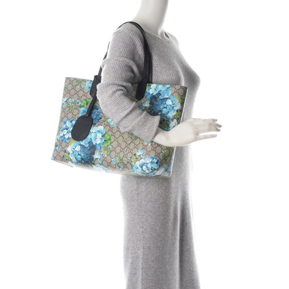 Gucci GG Supreme Monogram Blooms Medium Reversible Tote Beige Blue Navy 2 of 6