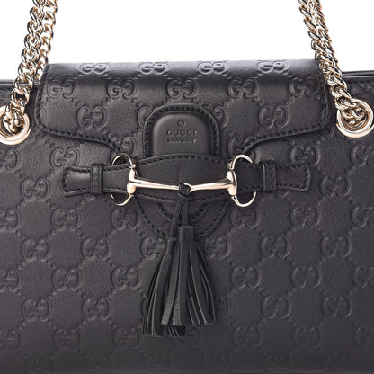 Gucci Guccissima Small Emily Shoulder Bag Black 8 of 10