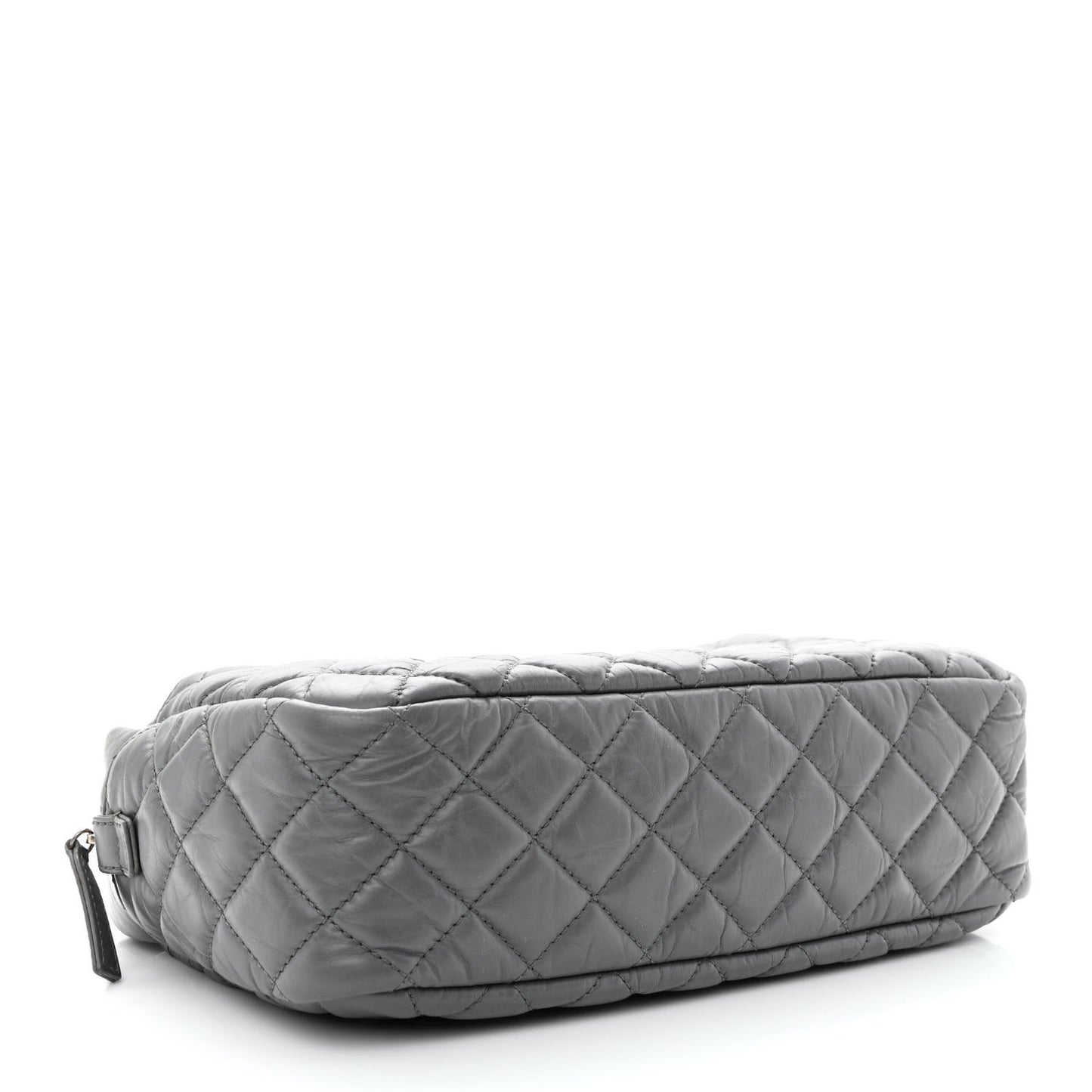 Aged Calfskin Quilted Medium Reissue Camera Case Grey