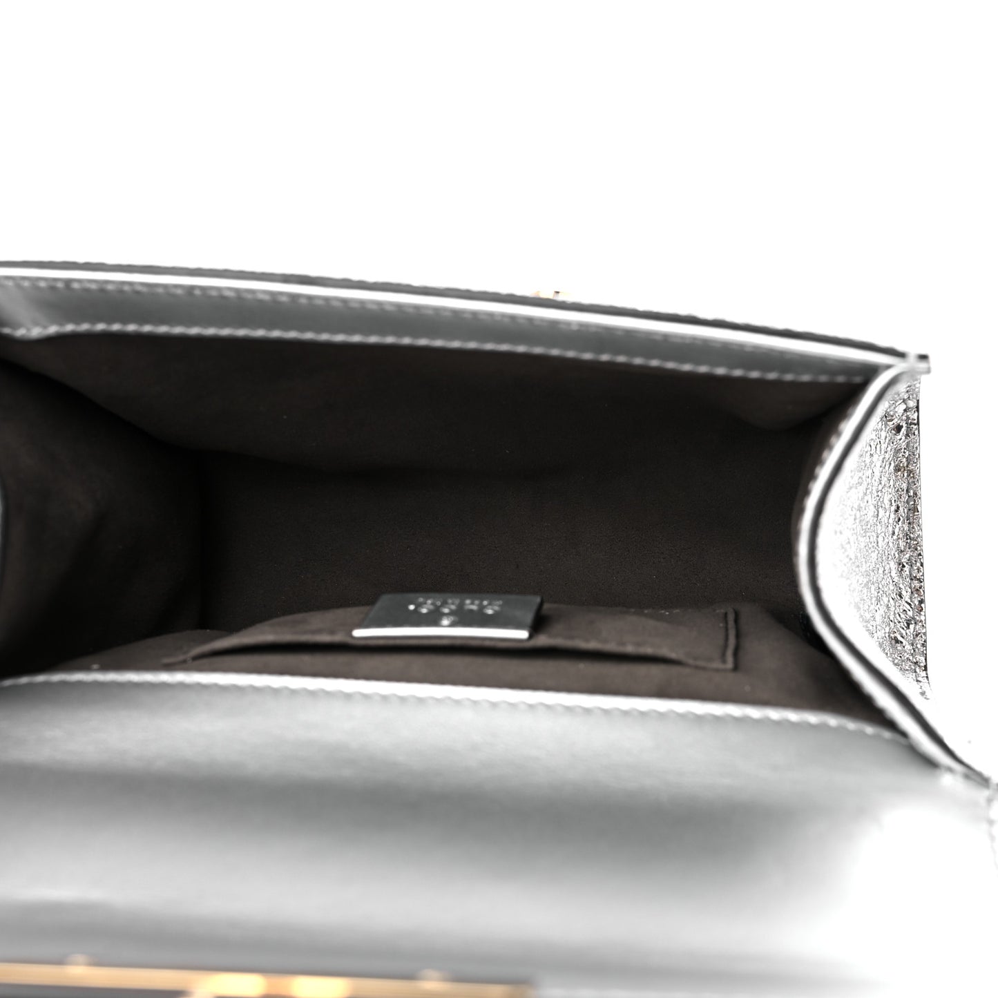 Galassia Small Padlock Shoulder Bag Argento
