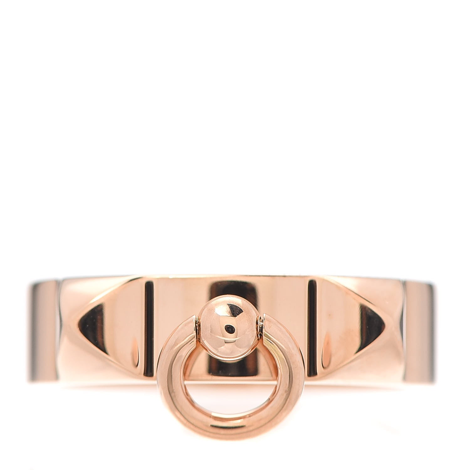 Hermes 18K Rose Gold PM Collier De Chien Ring 53 6.25 1 of 5