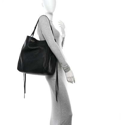 Prada Cervo Hobo Black 2 of 12