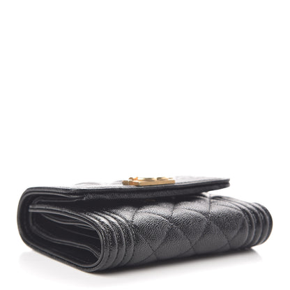 Chanel Caviar Quilted Small Boy Flap Wallet Black 4 of 9