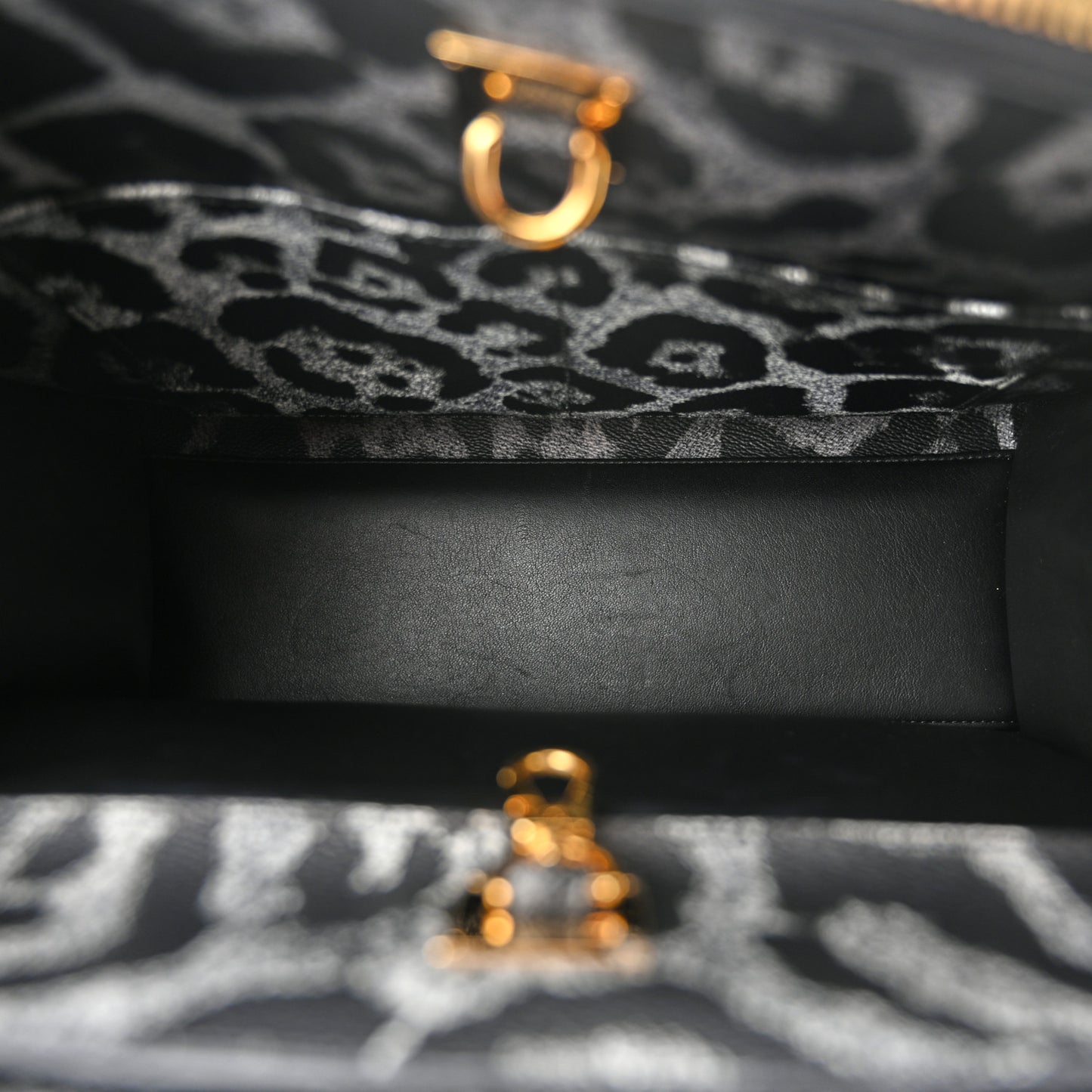 Canvas Calfskin Wild Animal Print City Steamer MM Black