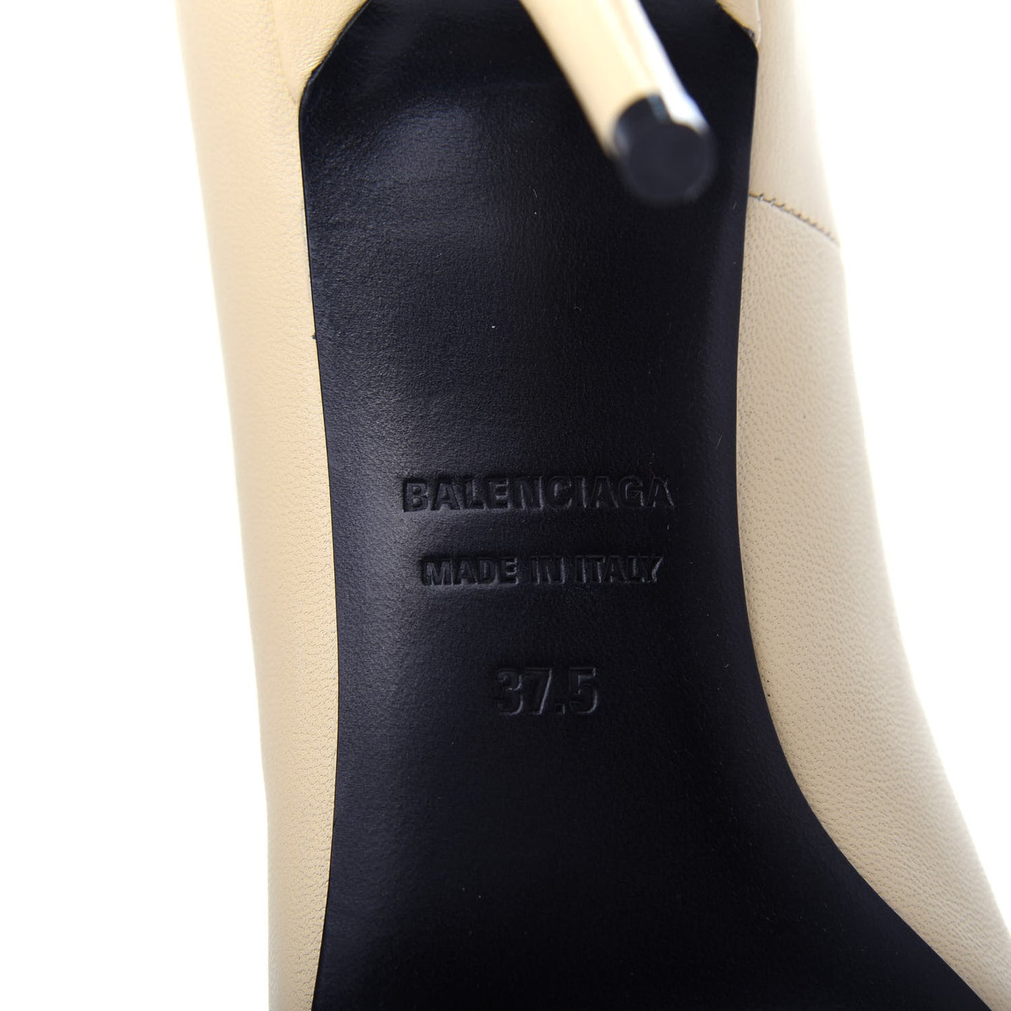 Nappa Square Knife 80mm Pumps 37.5 Beige