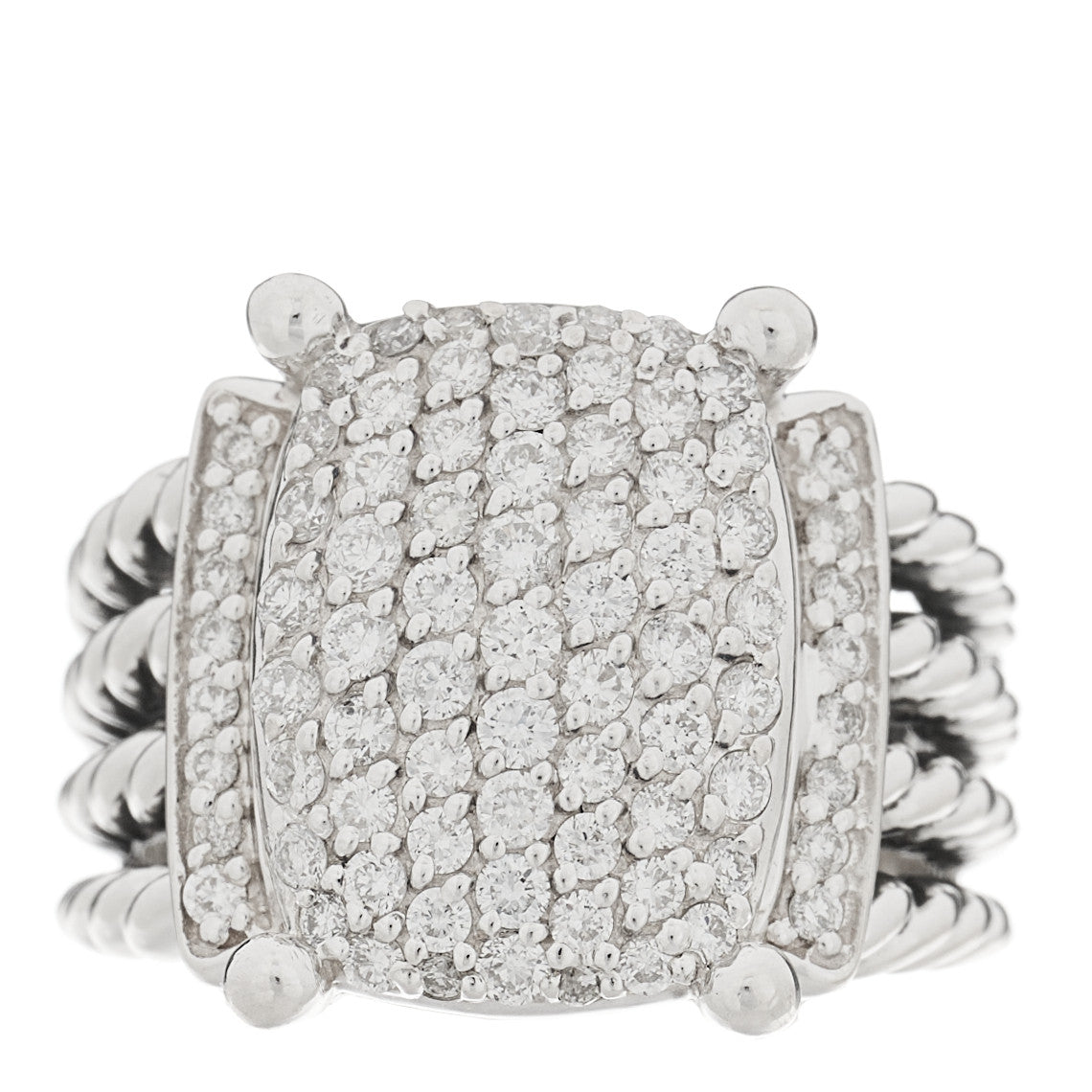Sterling Silver Diamond 16mm Wheaton Ring 54 7