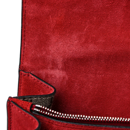 Gucci GG Supreme Monogram Suede Small Dionysus Shoulder Bag Beige Ebony Vulcanic Red 11 of 13
