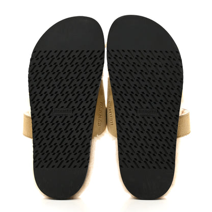Hermes Suede Goatskin Woolskin Womens Chypre Sandals 38 Golden Beige 5 of 8