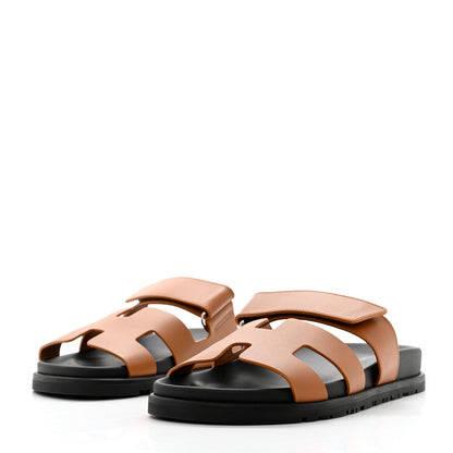 Hermes Calfskin Womens Chypre Sandals 36.5 Naturel 3 of 10