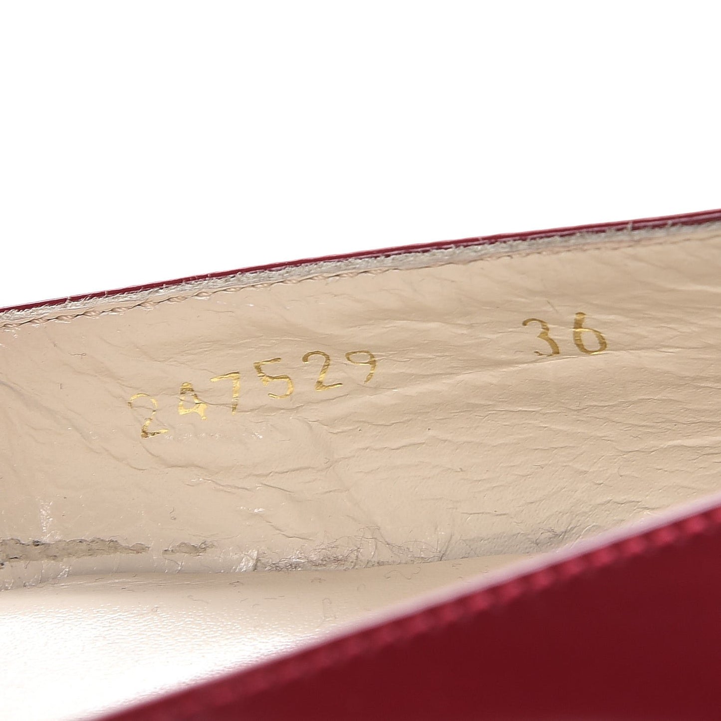 Calfskin Web Ballerina Flats 36 Red