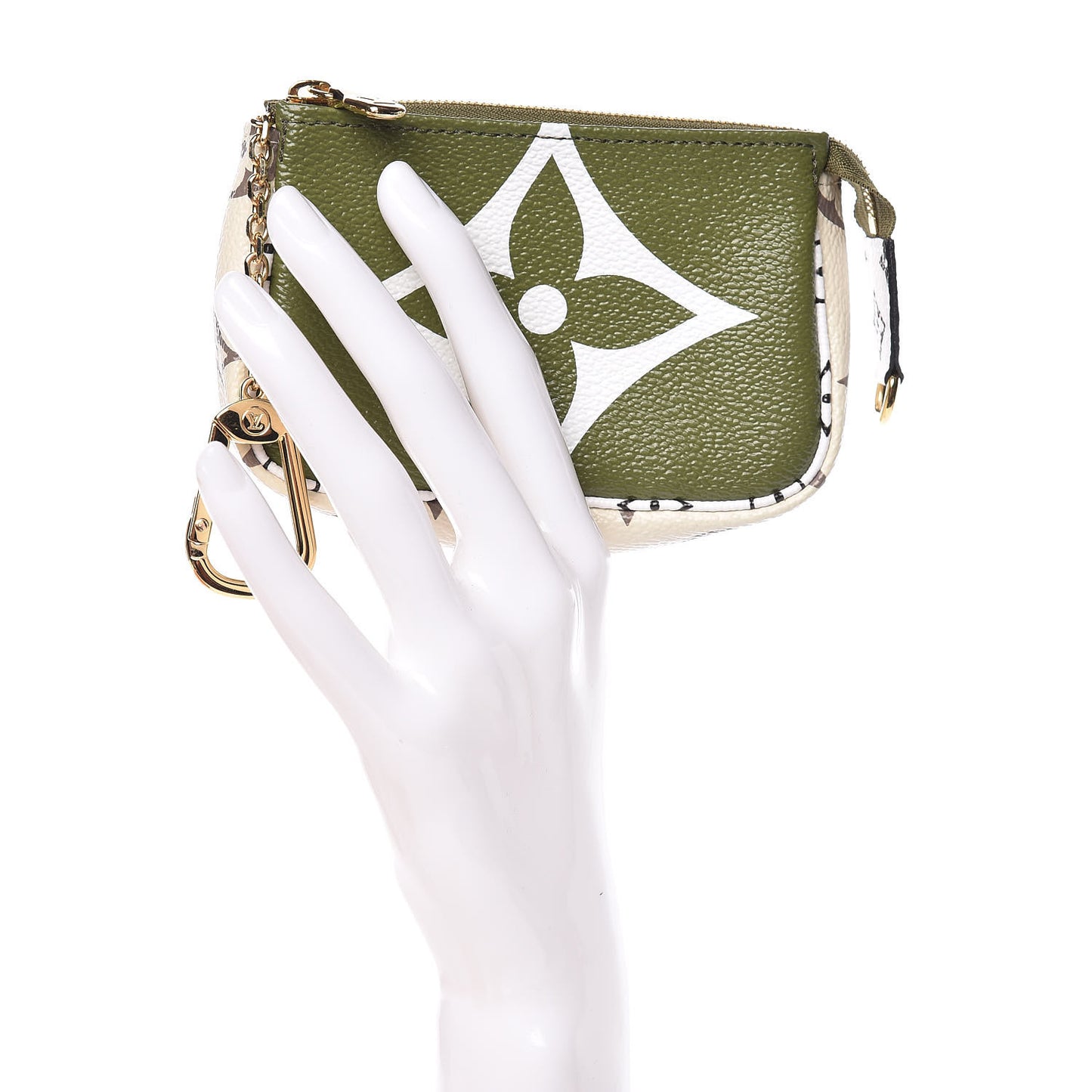 Monogram Giant Micro Pochette Accessories Kaki White