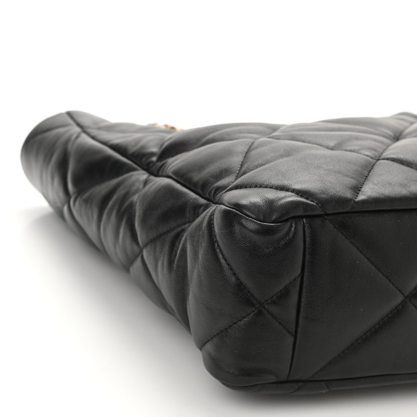 Lambskin Quilted Chanel 19 Shopping Bag Black