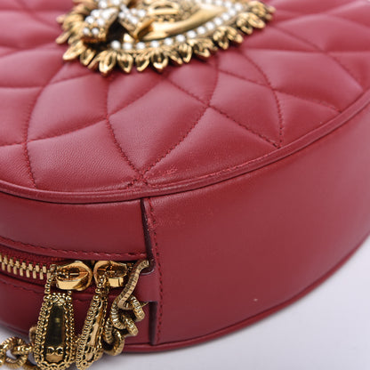 Dolce & Gabbana Calfskin Devotion Heart Zip Crossbody Bag Red 12 of 12