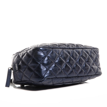 Chanel Metallic Aged Calfskin Quilted Medium Reissue Camera Case Bag Blue 4 of 7