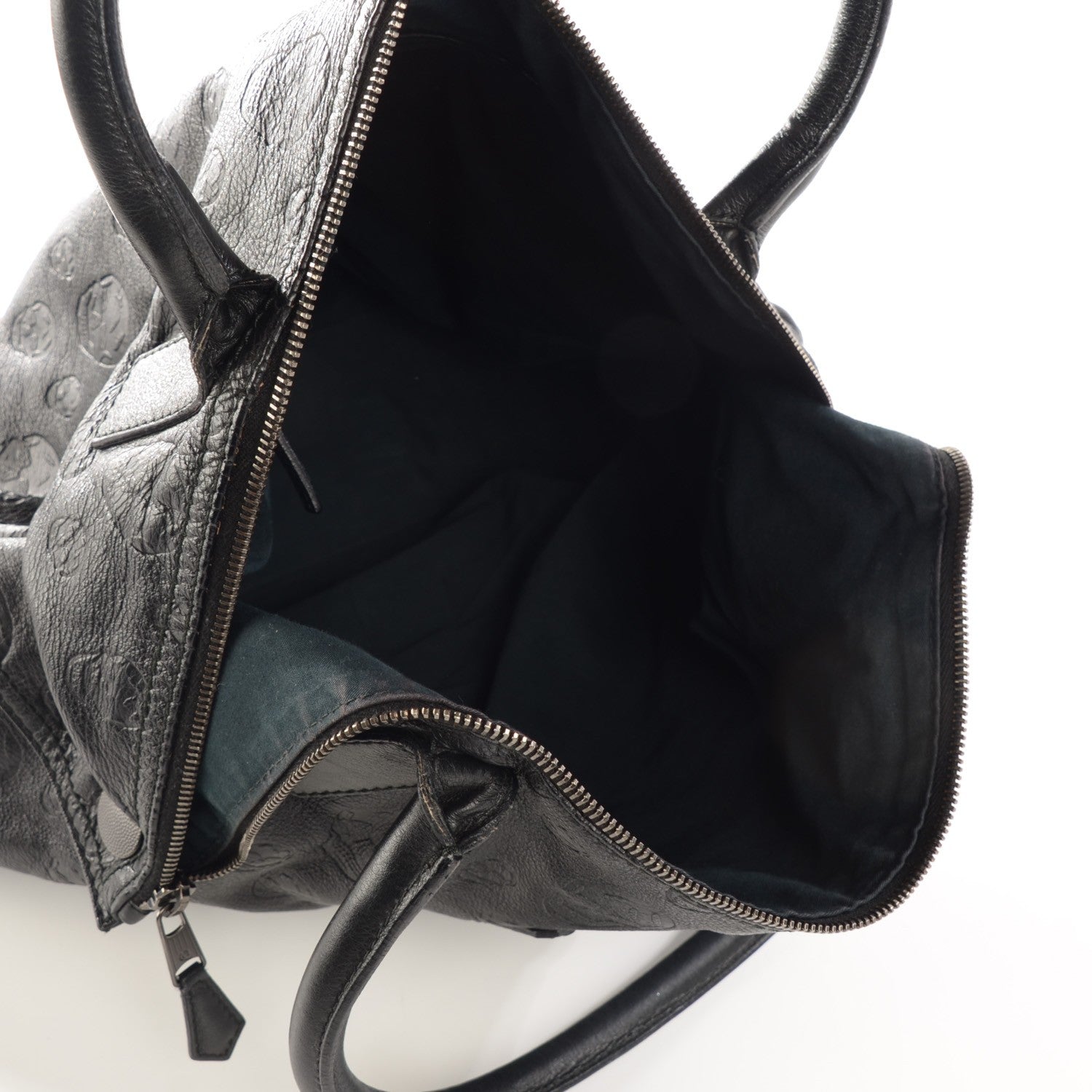 Alexander McQueen Calfskin Skull Embossed De Manta Tote Black 7 of 7