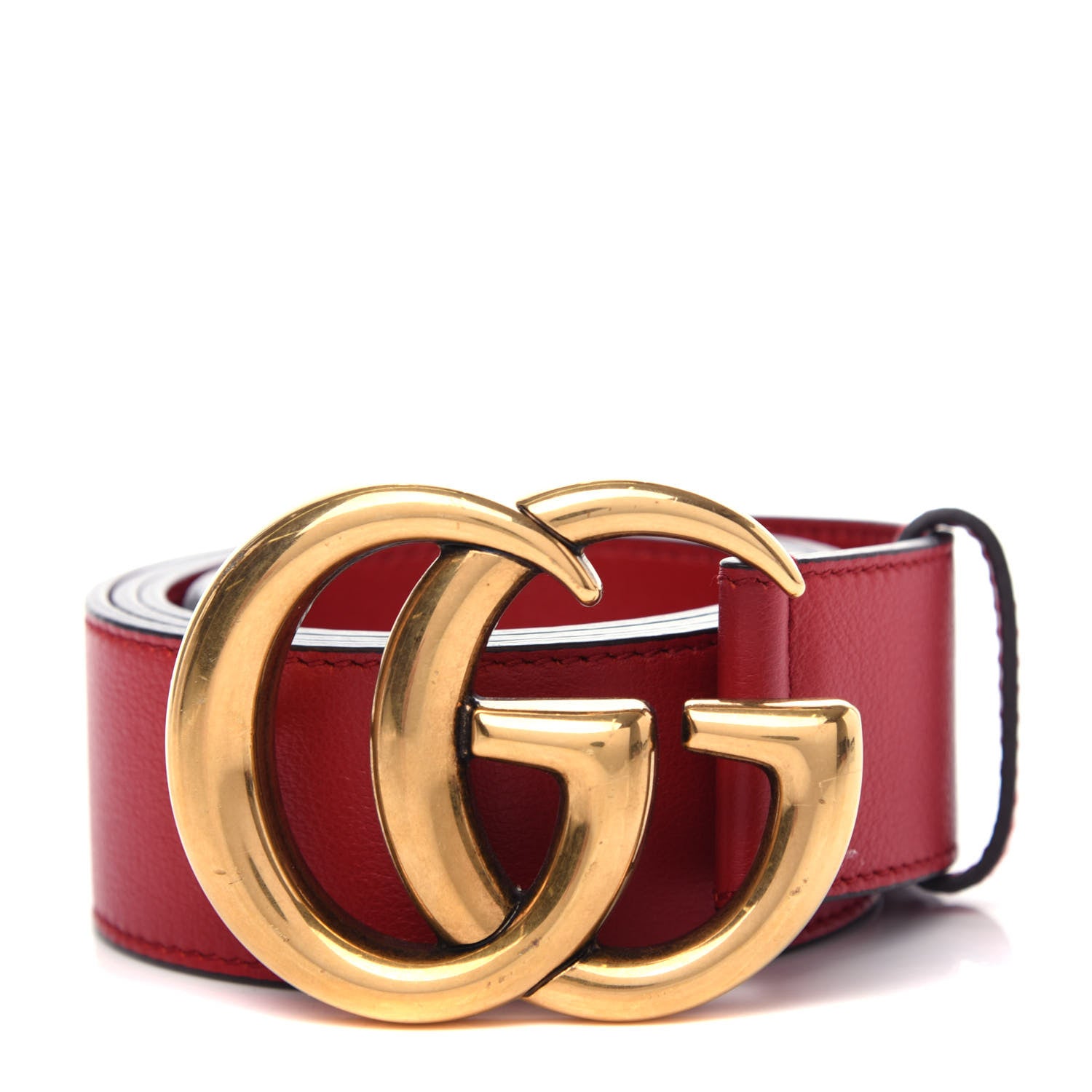 Gucci Calfskin Double G 40mm Belt 85 34 Red 1 of 6