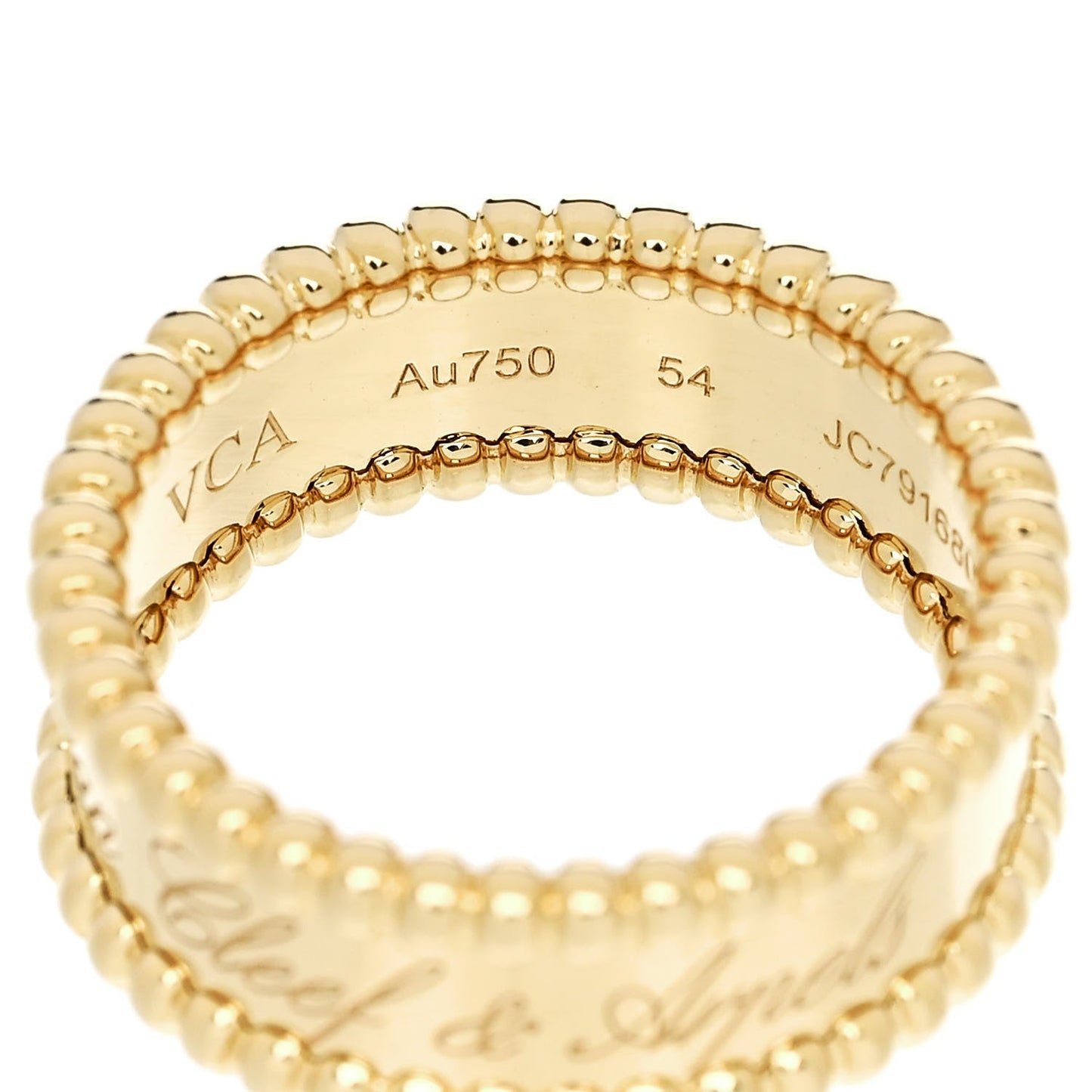 18K Yellow Gold Perlee Signature Ring 54 7