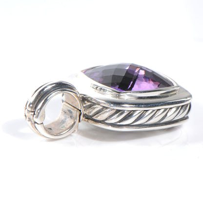 David Yurman Sterling Silver Albion Amethyst Pendant 14mm 3 of 5