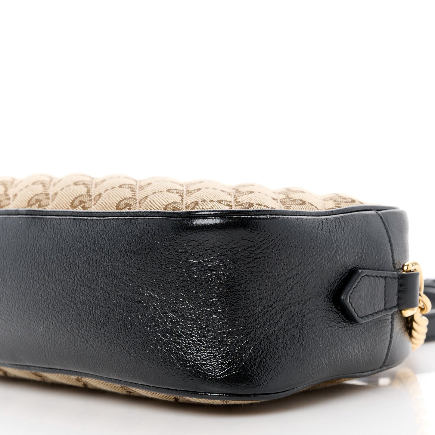 Monogram Matelasse Diagonal Small GG Marmont Chain Shoulder Bag Beige Black