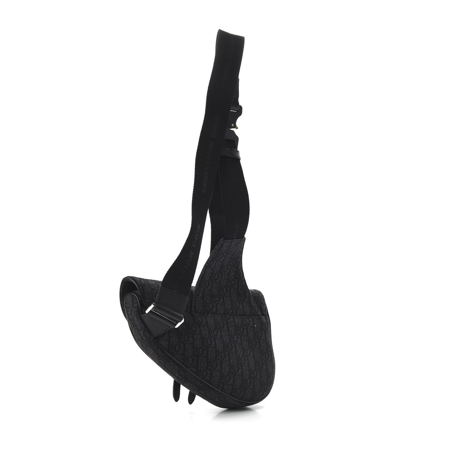 Christian Dior Oblique Mens Saddle Bag Black Blue 2 of 8